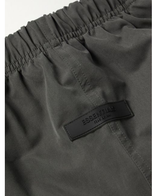 Fear of God ESSENTIALS Wide-leg Logo-appliquéd Cotton-blend Drawstring  Shorts in Grey for Men | Lyst UK