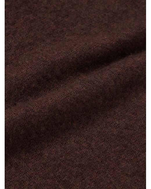 SSAM Brown Brushed Cashmere Polo Shirt for men