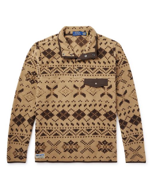 Polo Ralph Lauren Brown Fair Isle Recycled Brushed Fleece Sweatshirt for men