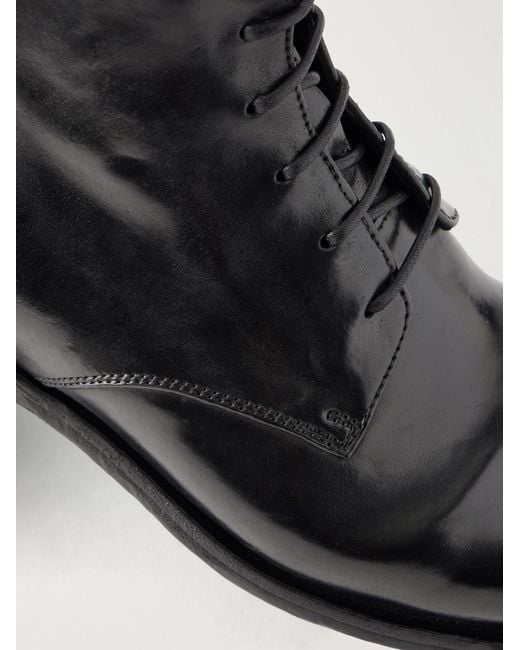 Officine Creative Black Sound 013 Leather Lace-Up Boots for men