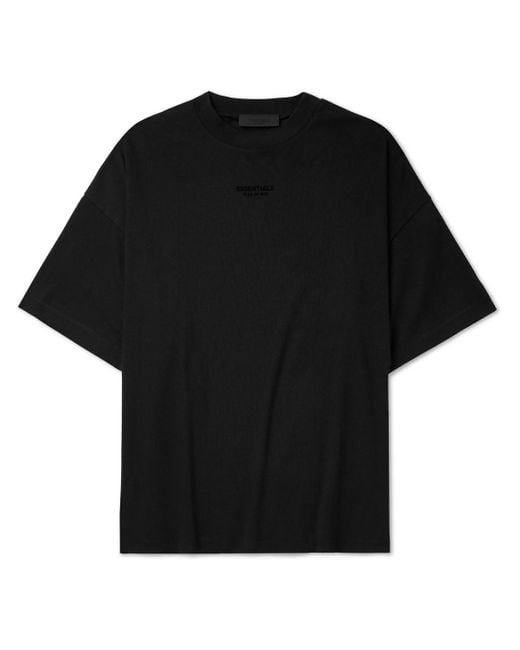 Fear Of God Black Logo-appliquéd Cotton-jersey T-shirt for men