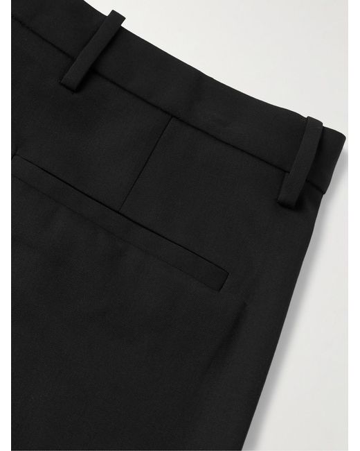 Nili Lotan Black Tel Aviv Tapered Cropped Virgin Wool-Twill Trousers for men