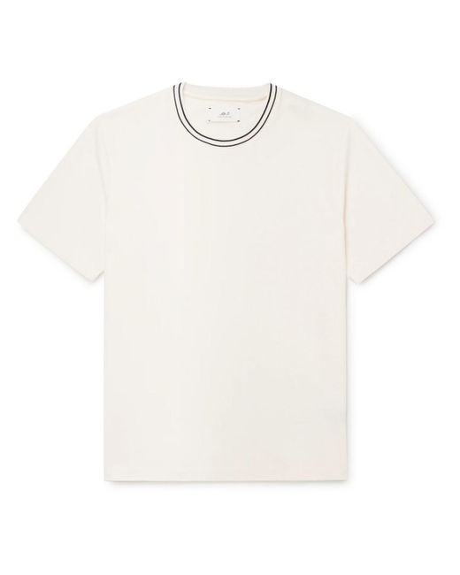 Mr P. White Striped Organic And Recycled Cotton-Jersey T-Shirt for men