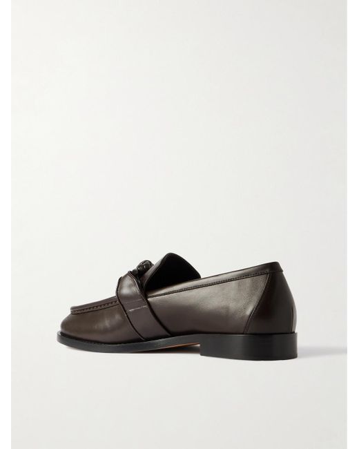 Bottega Veneta Black Astaire Knot-Detailed Leather Loafers for men