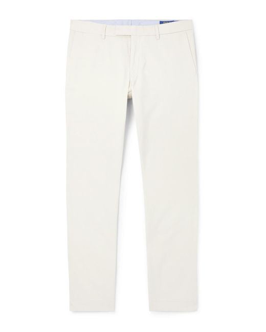 Polo Ralph Lauren White Slim-Fit Stretch-Cotton Twill Trousers for men