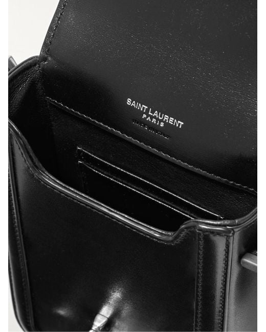 Saint Laurent Solferino Mini Umhängetasche aus Leder mit Logoverzierung in Black für Herren