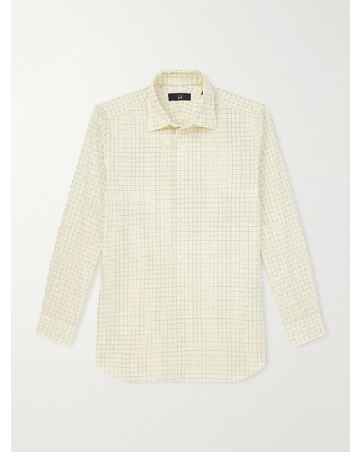 Dunhill Natural Checked Cotton Shirt for men