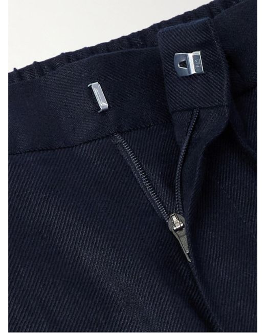 Mr P. Blue James Slim-fit Straight-leg Linen-twill Drawstring Suit Trousers for men