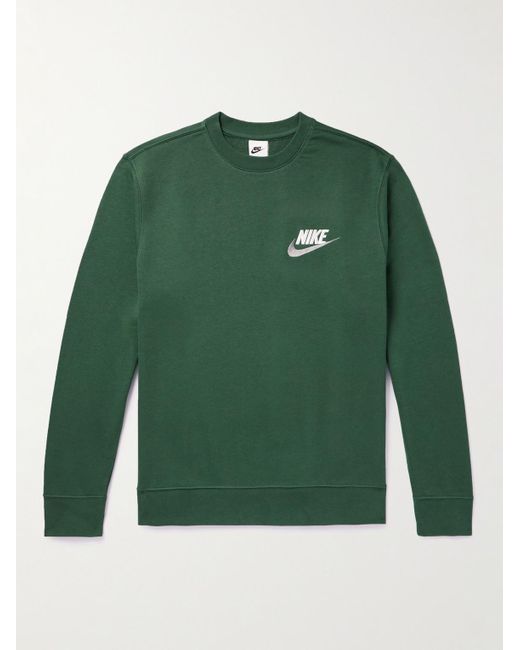 Nike Logo-embroidered Cotton-blend Jersey Sweatshirt in Green for Men |  Lyst UK