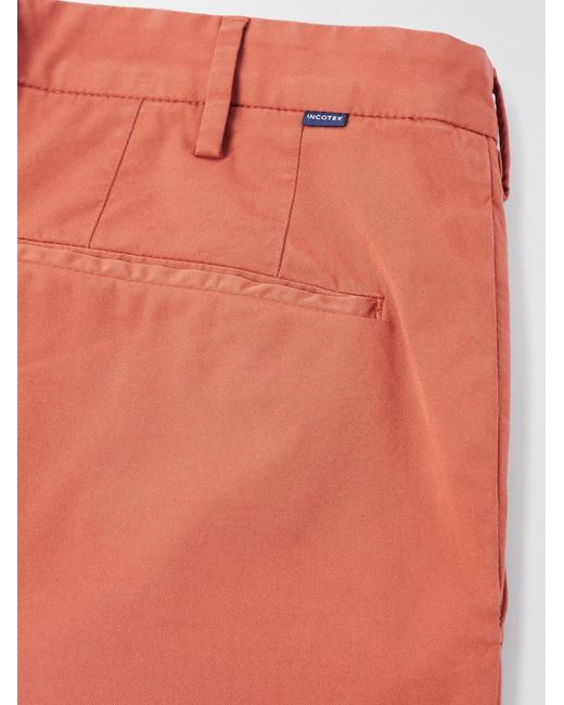 Slowear Orange Venezia 1951 Slim-Fit Straight-Leg Cotton-Blend Bermuda Shorts for men
