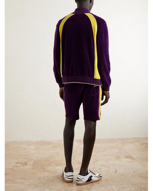 Valentino Garavani Purple Appliquéd Cotton-blend Velvet Track Jacket for men