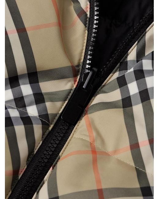 Burberry Natural Reversible Checked Quilted Shell Hooded Down Jacket for men