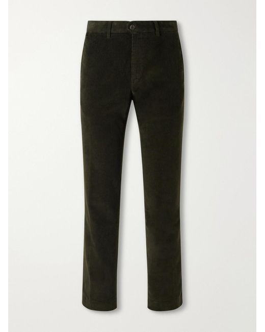 Slowear Black Straight-leg Cotton-blend Corduroy Trousers for men