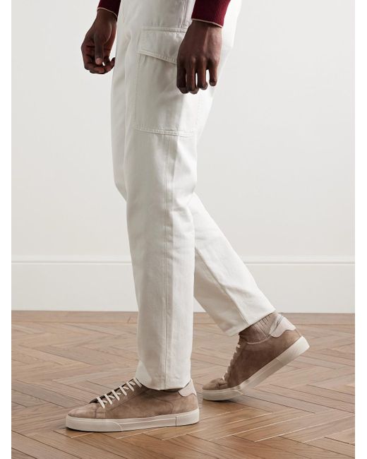 Brunello Cucinelli Natural Suede Sneakers for men