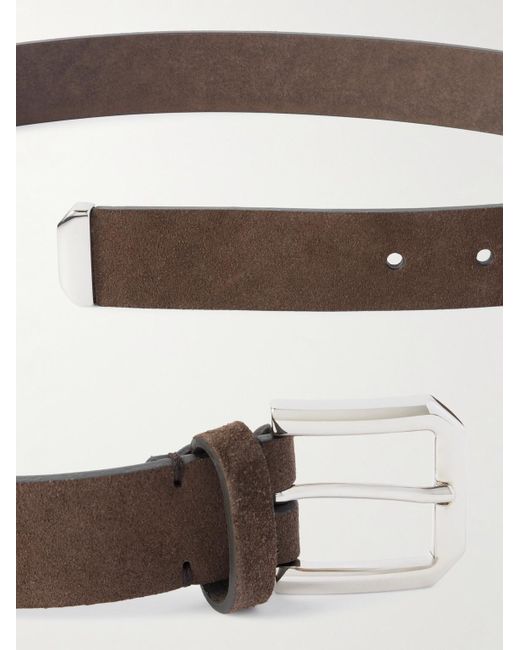 Brunello Cucinelli Brown 3Cm Suede Belt for men
