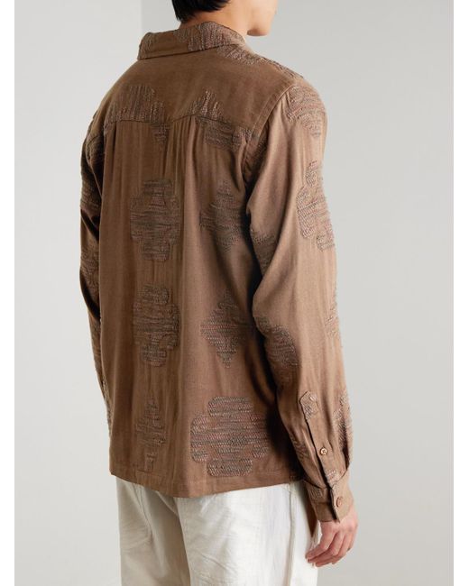 Kardo Brown Martin Cotton-Jacquard Shirt for men
