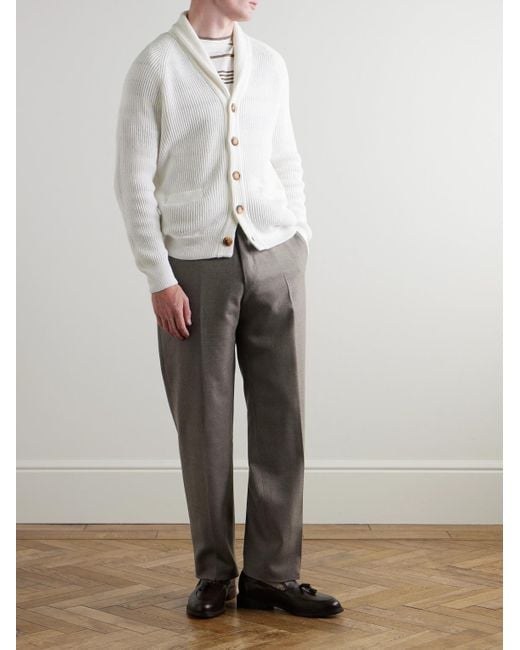 Loro Piana Gray Jacey Straight-Leg Virgin Wool Trousers for men