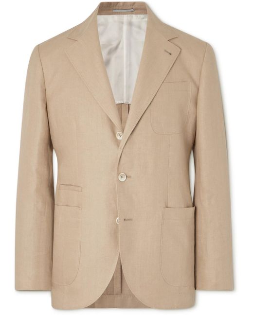 Brunello Cucinelli Natural Linen Suit Jacket for men