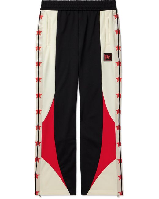Palm Angels Red Haas F1 Straight-leg Printed Colour-block Jersey Track Pants for men