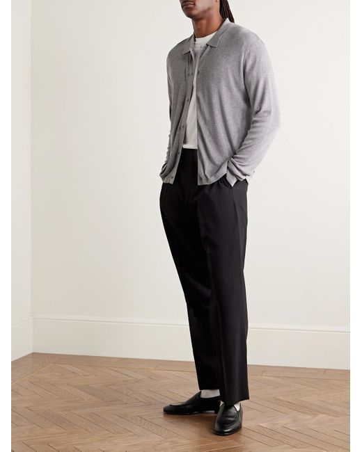 Officine Generale Gray Brent Slim-Fit Lyocell And Wool-Blend Cardigan for men