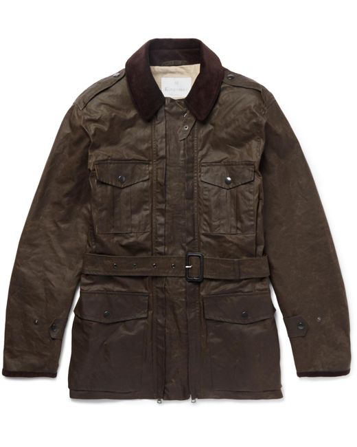 Kingsman Green Mackintosh Merlin Corduroy-trimmed Waxed-cotton Field Jacket for men