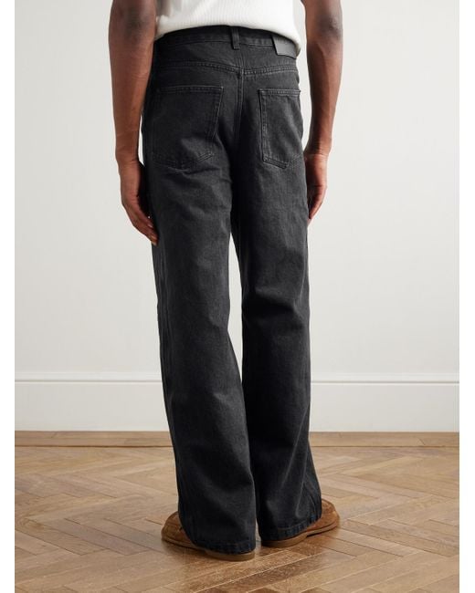 Jeans A Gamba Larga Con Logo Ricamato di Loewe in Black da Uomo