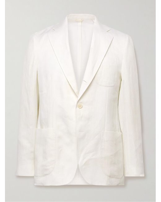 De Petrillo Natural Slim-fit Linen Suit Jacket for men