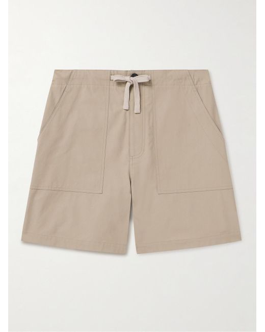 FRAME Natural Patch Traveler Straight-leg Cotton Drawstring Shorts for men