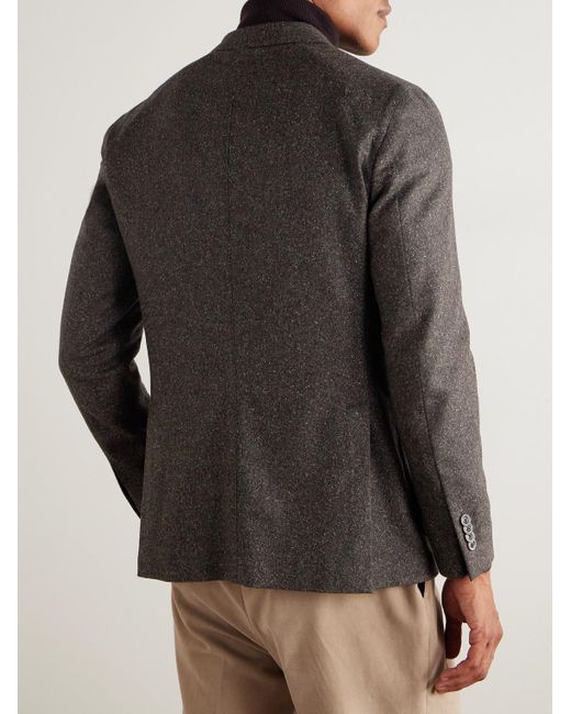 Boglioli Black Double-Breasted Virgin Wool-Blend Blazer for men