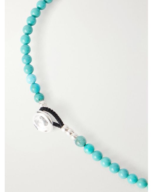 Mikia Green Sterling Multi-Stone Beaded Bracelet for men