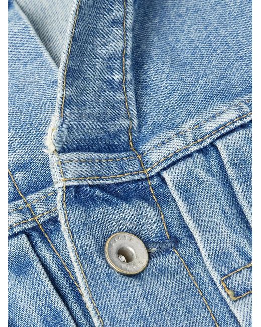 Sacai Blue Beyondexx Distressed Denim Jacket for men
