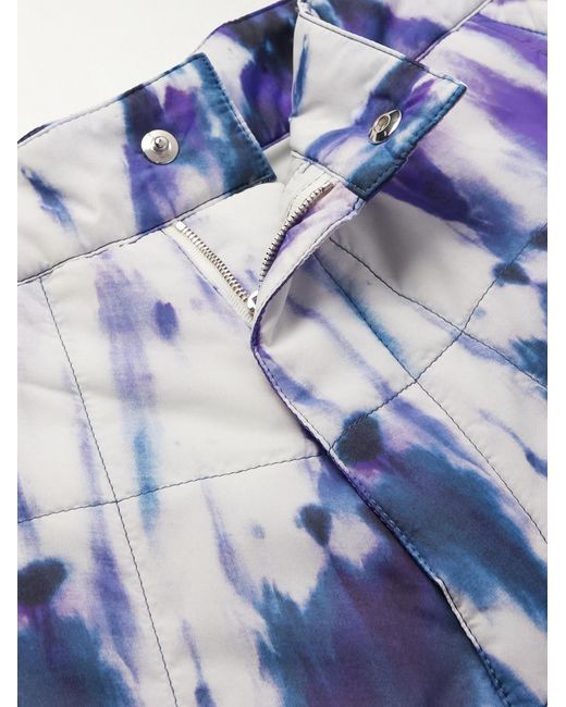 Amiri Blue Flared Tie-Dyed Quilted Shell Cargo Trousers for men