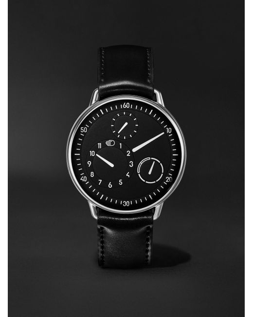Ressence Black Type 1 Automatic 42.7mm Titanium And Leather Watch for men