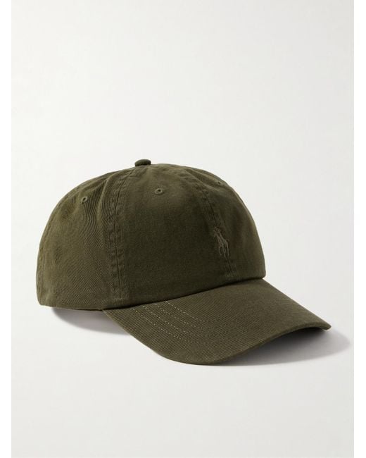 Polo Ralph Lauren Green Logo-Embroidered Cotton-Twill Baseball Cap for men