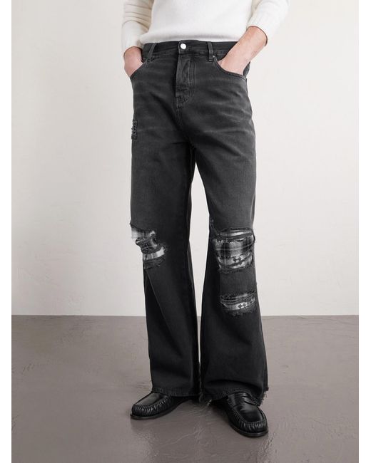 Amiri Blue Distressed Wide-leg Jeans for men