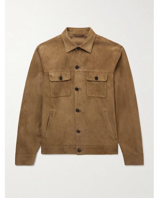 Sid Mashburn Natural Suede Overshirt for men