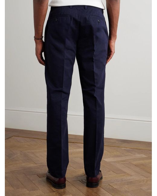 Officine Generale Gerade geschnittene Hose aus Baumwoll-Twill in Stückfärbung in Blue für Herren