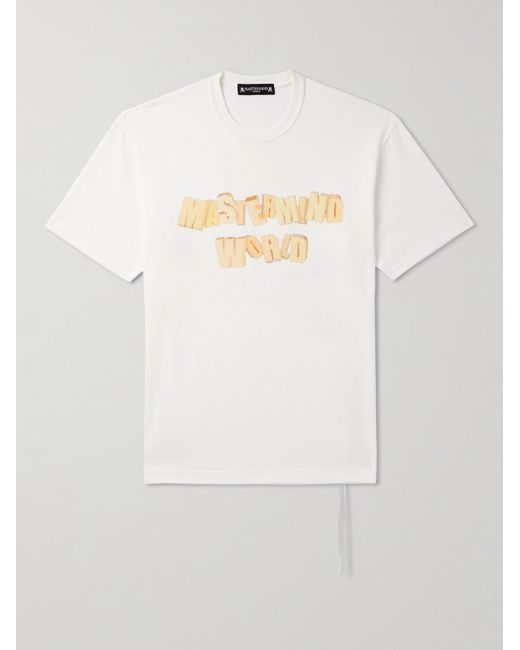 MASTERMIND WORLD White Logo-print Cotton-jersey T-shirt for men