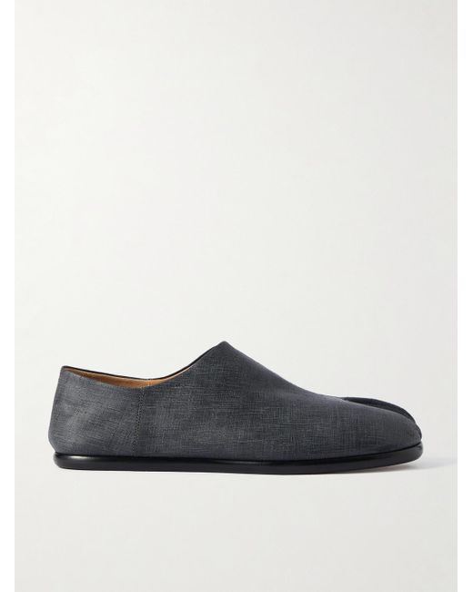 Maison Margiela Tabi Loafers aus strukturiertem Leder mit einklappbarer Fersenpartie und geteilter Kappe in Black für Herren