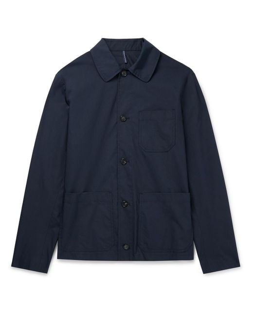 Incotex Blue Teknosartorial Cotton-Blend Poplin Chore Jacket for men