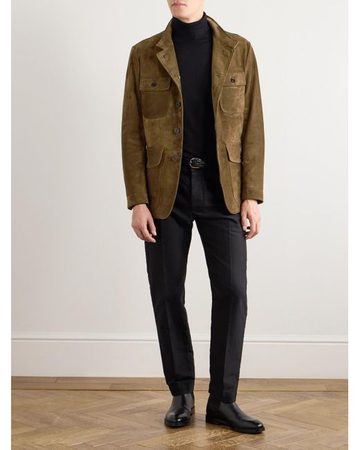 Tom Ford Green Suede Field Jacket for men