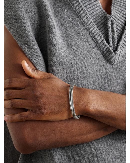 David Yurman Black Chevron Sterling Silver Cuff for men