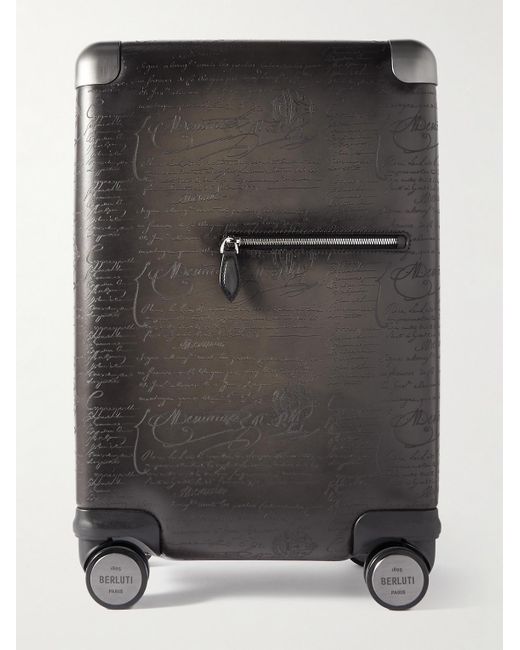 Berluti Gray Formula 1005 Scritto Venezia Leather Suitcase for men