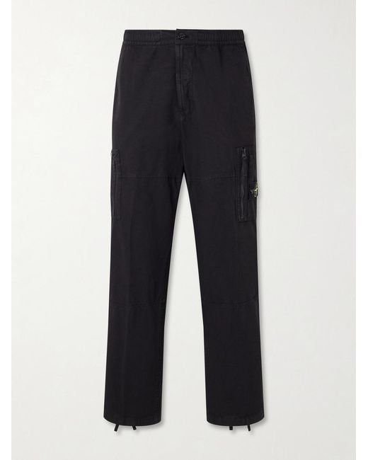 Stone Island Blue Wide-Leg Cotton Ripstop Cargo Trousers for men