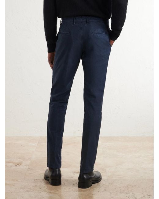 Slowear Blue Straight-Leg Stretch-Cotton Trousers for men