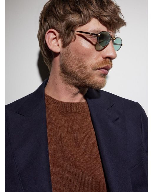 Cutler & Gross Green 1427 Round-Frame-Tone Sunglasses for men
