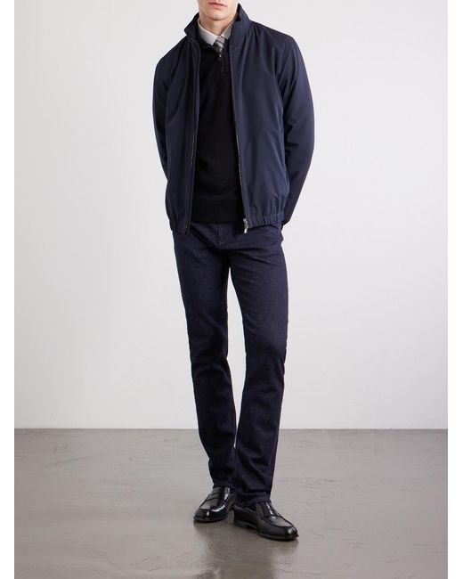 Thom Sweeney Blue Shell Bomber Jacket for men
