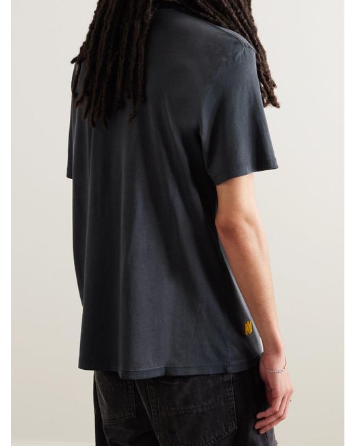 Amiri Black Track Branded-print Cotton-jersey T-shirt for men