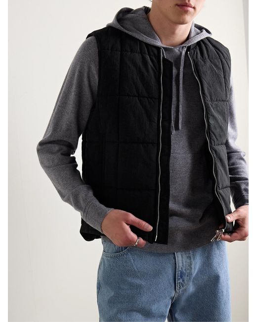 Mr P. Blue Quilted Shell Gilet for men