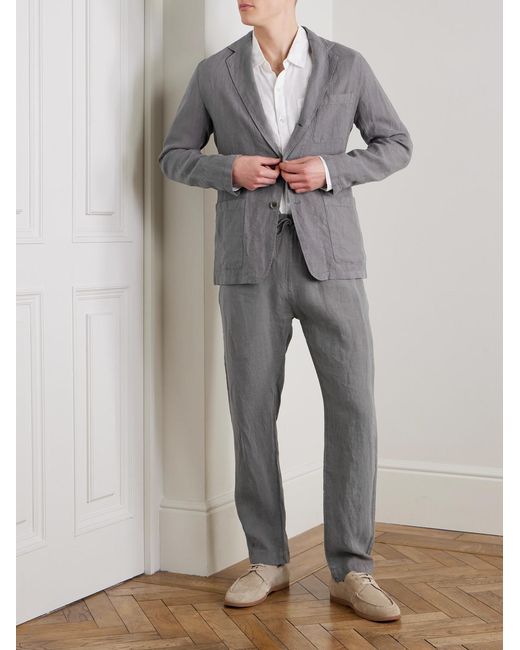 Hartford Gray Jobby Pat Linen Suit Jacket for men